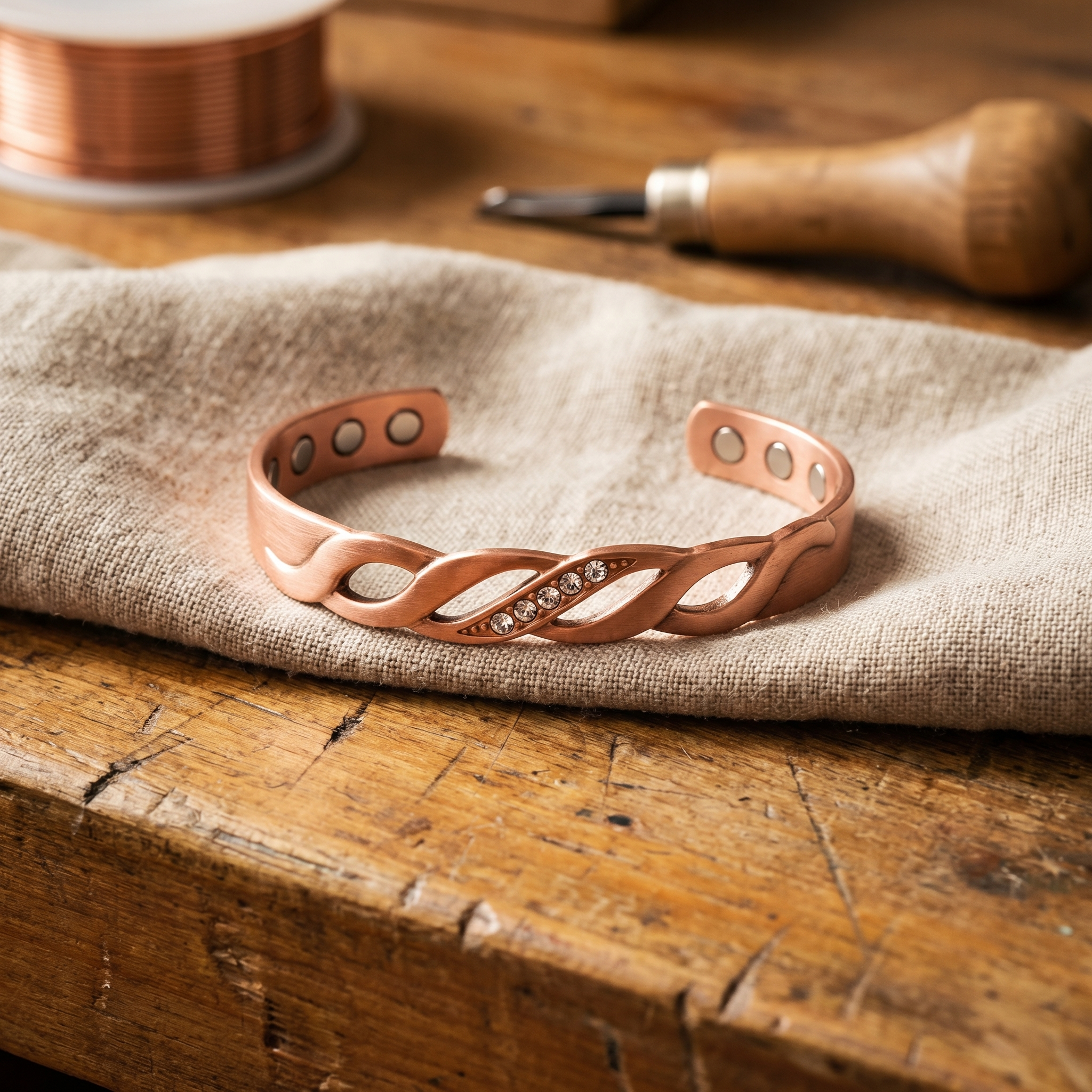 Caldwell Seam Copper Bracelet